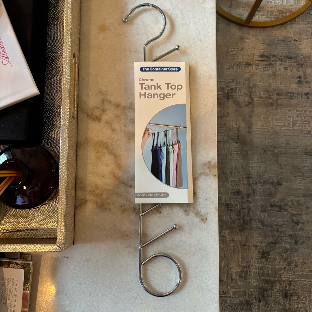 ❗️FINAL❗️NWT The Container Store Chrome Silver Multi-Tank Top Hanger